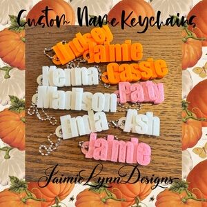 Custom name key chains bag tags